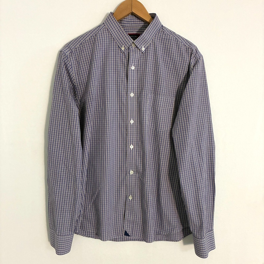 UnTUCKit Cooper Shirt Mens Size L Long Sleeve Wrinkle Free Check Preppy Office